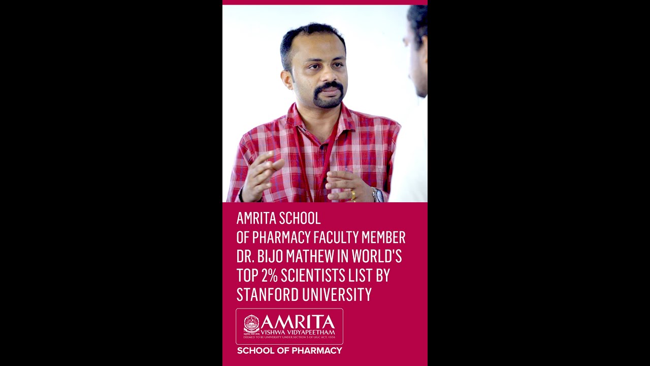 Pride of Amrita School of Pharmacy in Stanford's  World's Top 2% Scientists List -#shorts