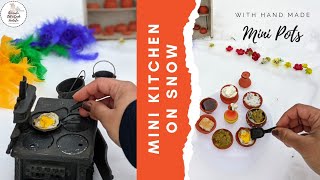 REAL HOT MINI OMLETTE ON MINI PAN | REAL MINI FOODS | MINIATURE SNOW LAND |