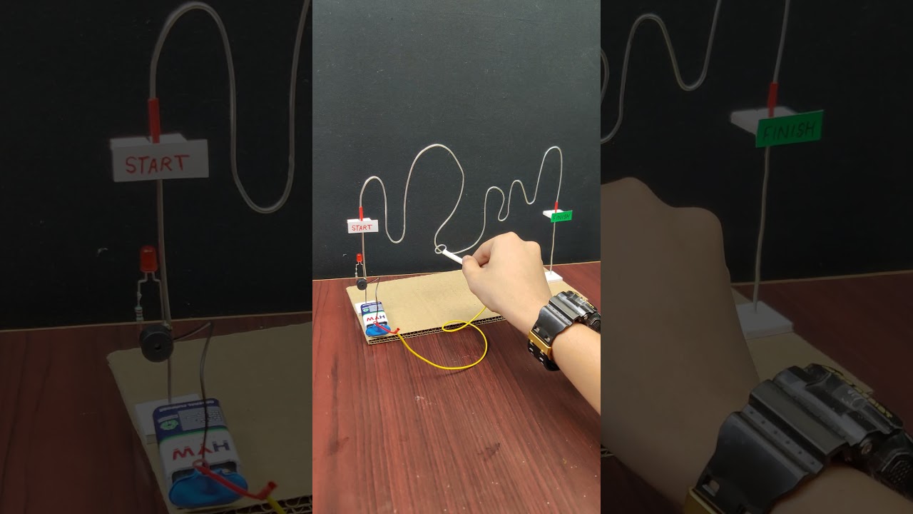 Buzz Wire Game #eazytronic #science #scienceexperiment #scienceproject #buzzgame #game #diy