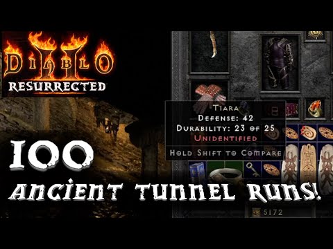 Diablo 2 Resurrected:  100 Ancient Tunnel Runs Drop Highlights!!!