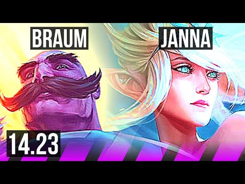 BRAUM & Caitlyn vs JANNA & Corki (SUP) | KR Master | 14.23