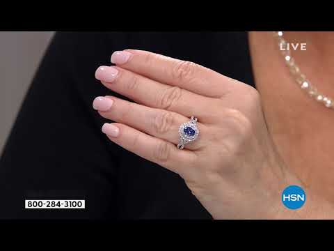 Passport to Gold 14K Gemstone and Diamond Double Halo Ri...