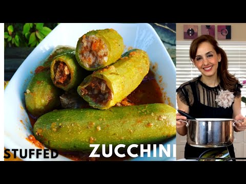 KOUSA MAHSHI: A Family FAVORITE! BEST RECIPE for Arab-style Squash Stuffed With Rice &Lamb