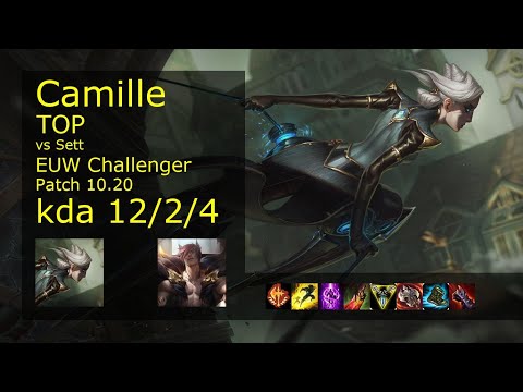 Camille Top vs Sett - EUW Challenger 12/2/4 Patch 10.20 Gameplay