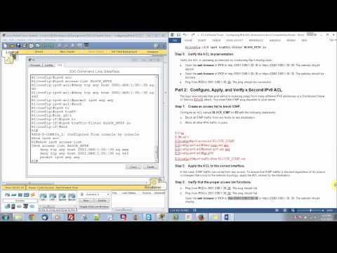 9.5.2.6 Packet Tracer V5 - Configuring IPV6 ACLs