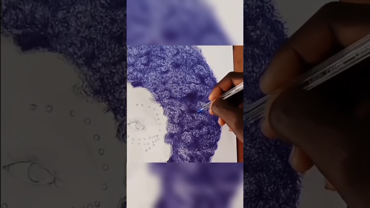 Drawing Afro Hair 😱🖊#shorts