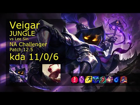 Veigar Jungle vs Lee Sin - NA Challenger 11/0/6 Patch 12.5 Gameplay
