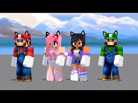SHUFFLE DANCE FIRST MEET KAWAII APHMAU, MARIO AND LUGI - MINECRAFT ANIMATION #shorts