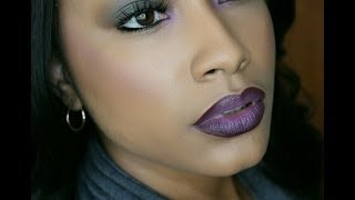 Purple Passion | Grey Smokey Eye & Purple Ombre Lips