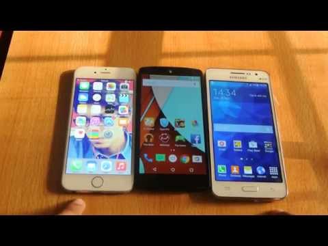 iPhone 6 vs Samsung Galaxy Grand Prime vs Nexus 5 - Speed Test HD