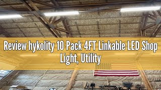 Review hykolity 10 Pack 4FT Linkable LED Shop Light, Utility Shop Light Fixture, 4400lm, 42W [250W E