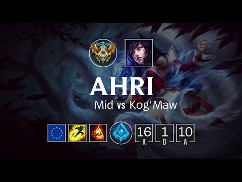 Ahri Mid vs Kog'Maw - EUW Challenger Patch 8.19