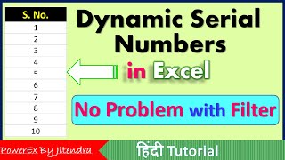 Dynamic Serial Numbers in Excel | Autofill Serial Numbers
