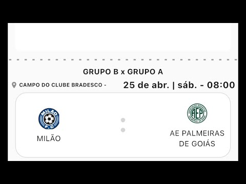 Milão FC X A.E. Palmeiras | Copa Trindade - Categoria Sub 09