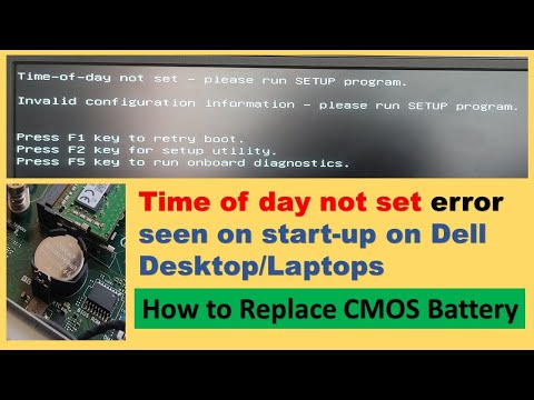Time of day not set error seen on start-up on Dell Optiplex AIO series