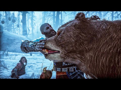 Kratos saves Freya from Atreus Bear Transformation Rage - God of War Ragnarok