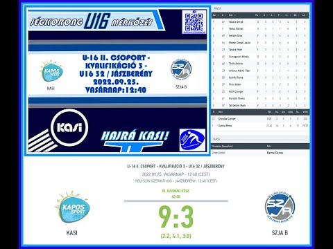 U16 KASI VS SZJA B.  /ÖSSZEFOGLALÓ/ 2022.09.25. JÁSZBERÉNY