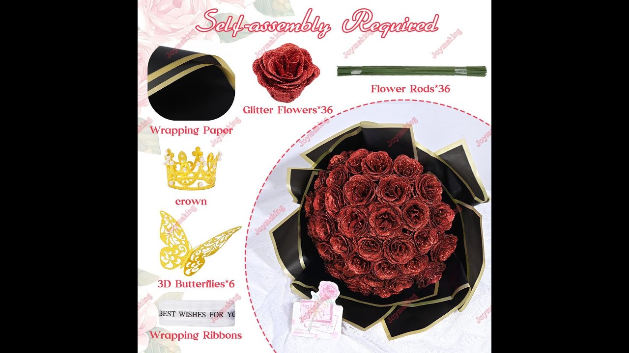 DIY Glitter Rose Detailed Tutorial