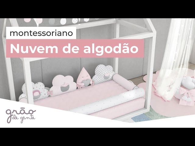 QUARTO MONTESSORIANO NUVEM DE ALGODÃO ROSA | GRÃO DE GENTE