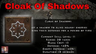 D2R Skills & Abilities - Cloak Of Shadows, Shadow Disciplines (Assassin)