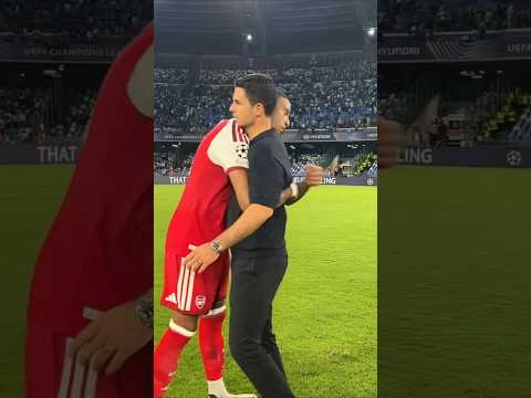 Mikel Arteta & his soldiers after the game 🤝🫡 #ucl #arsenal