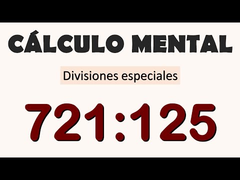 CÁLCULO MENTAL. DIVISIONES CON DIVIDENDO ESPECIAL