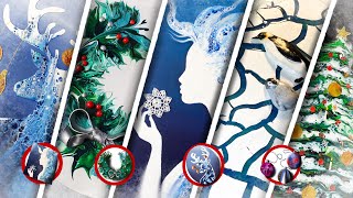 10 BEST Christmas & Winter EASY Art Techniques/Ideas this Holiday Season! | AB Creative Compilation