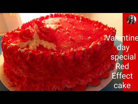 Valentine's Day Special Red Effect Cake Tutorial | How To Get Perfect Red Effect On Cake |Heart Cake
