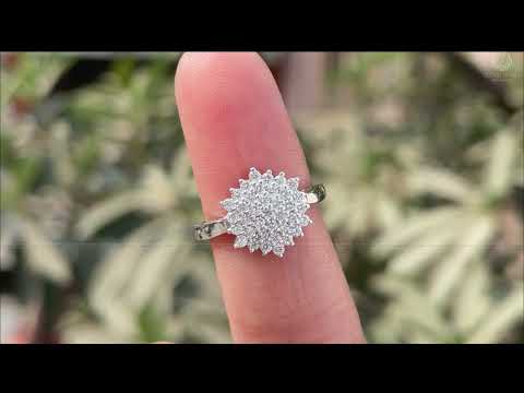 Round  Cluster Diamond Engagement Ring  @ourosjewels