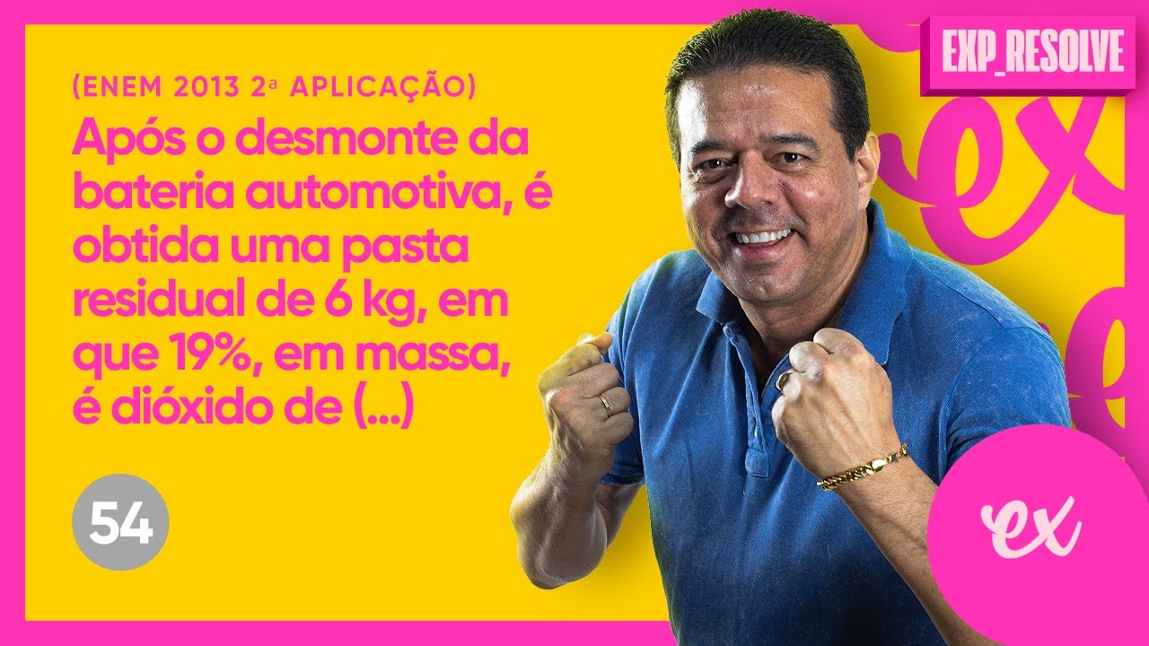 APÓS O DESMONTE DA BATERIA AUTOMOTIVA, É OBTIDA UMA PASTA RESIDUAL DE  (...) | REAÇÕES INORGÂNICAS