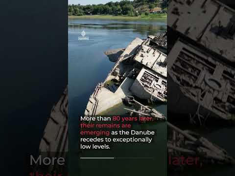 Drought exposes Nazi-era warship wrecks beneath the Danube