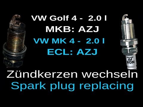 Golf 4 IV Jetta Mk4 Passat Bora Skoda Audi 2.0 AZJ Motor Zündkerzen wechseln Spark Plug replacement