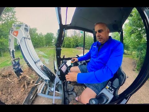 Bobcat Mini Excavator E42 R2 360 Cab View Stumping GoPro Max #197