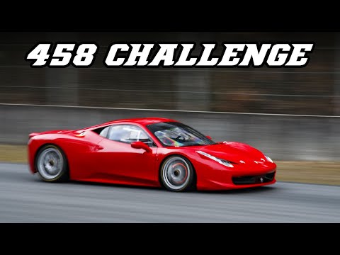Ferrari 458 Challenge | LOUD downshifts & glowing brakes