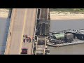 Pelican Island Causeway closed in both directions due to barge hitting the bridge