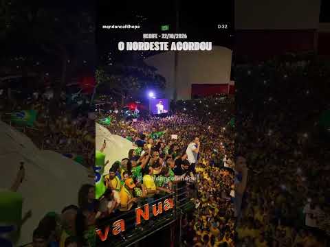 Recife: Multidão impressionante no ato pró-Flávio com Nikolas Ferreira.