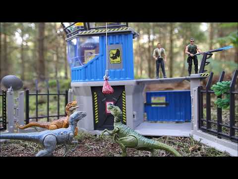 Schleich Dino Research Station Mattel Jurassic World Velociraptor paddock