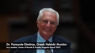 Panayote Dimitras – laudacja podczas ceremonii wręczenia Nagrody im. Ronalda Eissensa i Suzette Bronkhorst dla Stowarzyszenia „NIGDY WIĘCEJ”, 27.09.2024 (ang.).