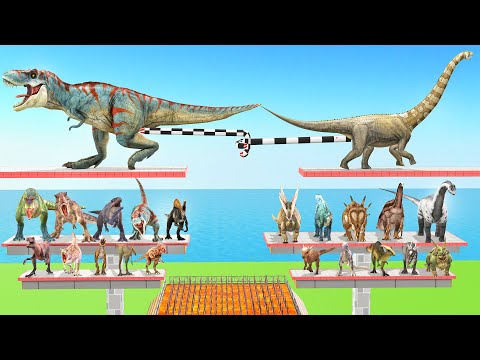 Tug of war Carnivorous Dinosaurs and Herbivores Dinosaurs Epic Battle Animal Revolt Battle Simulator