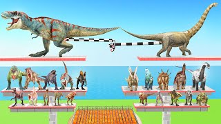 Tug of war Carnivorous Dinosaurs and Herbivores Dinosaurs Epic Battle Animal Revolt Battle Simulator