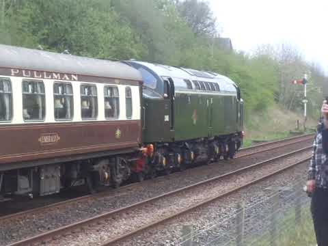 The S&C RLY: The British Rail’s Class 40 'Whistler' BR Green No.D345 moved up an stopped at Appleby.