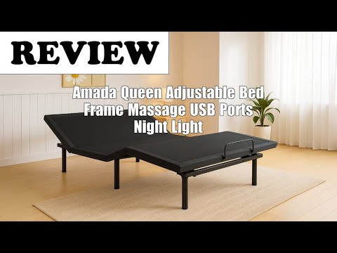 Adjustable Bed Frame with Wireless Remote - Comfortable Zero Gravity Massage with Head & Foot Incline, Dual USB Charge & Under-Bed Nightlights - Powder Coated TwinXL Adjustable Frame video review thumbnail