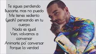 J Balvin - Dónde Estarás (Letra)