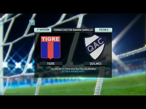 Fútbol en vivo. Tigre - Quilmes. Fecha 5. Torneo Primera División 2014. FPT.