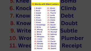 50 Words with Silent Letters #englishgrammar #education