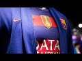 The world champions logo is in place on the FC Barcelona shirt