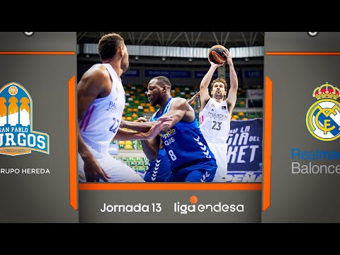 Resumen Hereda San Pablo Burgos 60 - Real Madrid 74 (J13)