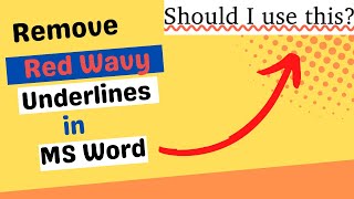 How to Remove Red Wavy Underlines in a Word || Remove Red Lines in Word
