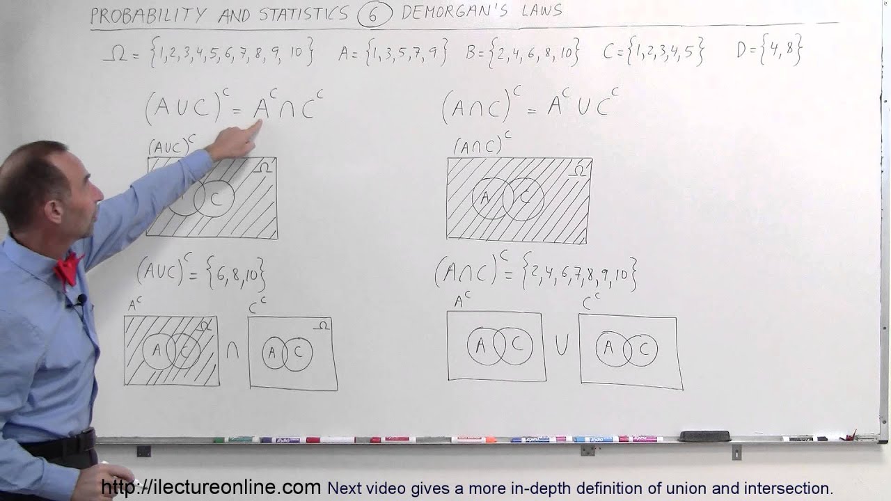 Probability & Statistics (6 of 62) De Morgan's Law Explained