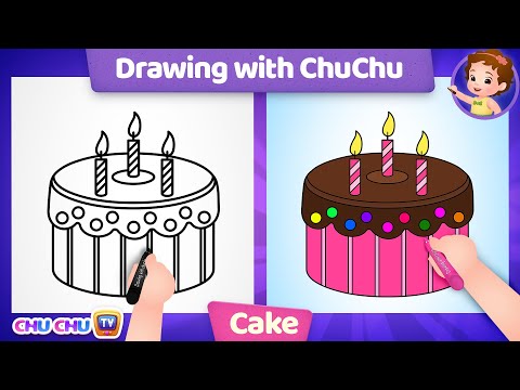 How to Draw a Cake? - Drawing with ChuChu - More Drawings with ChuChu - ChuChu TV Drawing Lessons